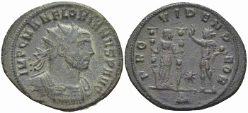 Римская Империя аврелианиан 276 Флориан PROVIDEN DEOR Сердика Good Very fine LV 2933 бронза 1073-17-42