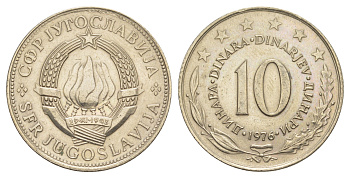 Югославия 10 динаров 1976 KM 62 медно-никель 4185-1135