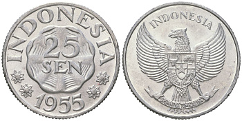 Индонезия 25 сенов 1955 KM 11 алюминий aUNC 4119-131