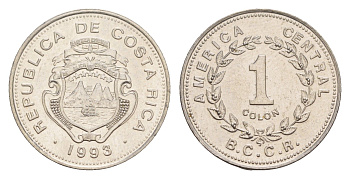 Коста-Рика 1 колон 1993 KM 210 нержавеющая сталь UNC 4656-956