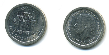 ЯМАЙКА 5 ДОЛЛАРОВ 1995 KM 163 сталь 4364-1052