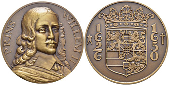 Нидерланды медаль ND Принц Нидерландов Виллем II(1626-1650), диаметр 50 мм.      1066-10-44