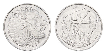 Эфиопия 1 сантим 1977 EE 1969 KM 43 алюминий UNC 4164-232