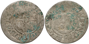 Польша 3 полкера (3 полторака - 1 крейцер) ND (1620-1627) Сигизмунд III Ваза (1587-1632) KM 41 серебро 4158-744