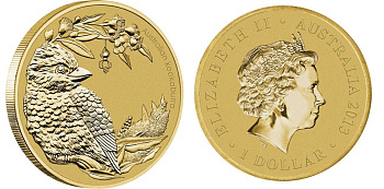 Австралия 1 доллар 2013 серия детёныши диких животных, австралийская кукабара KM 2076 алюминиевая бронза UNC M40-11