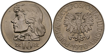 Польша 10 злотых 1970 MW, Тадеуш Костюшко (1746-1817) KM 50а медно-никель 4168-742