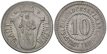 Трир (Пуссия, Рейн 10 пфеннигов ND БРАК, поворот на 140 градусов Funck 549.5, Men18 31517.5 железо 4380-435
