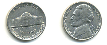 США 5 ЦЕНТОВ 1984 D ДЖЕФФЕРСОН KM А192 медно-никель 179-733