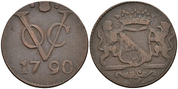 Нидерландская Восточная Индия, Утрехт (Утрехт) 1 дуит 1790 KM 111.1 медь 4577-317