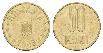 Румыния 50 бань (бани) 2008 KM 192 никель латунь aUNC 4635-151