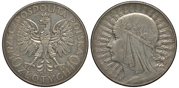 Польша 10 злотых 1933 королева Ядвига, монетный двор Варшава KM 22 серебро 1515-1821