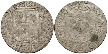 Польша 3 полкера (3 полторака - 1 крейцер) 1625 Сигизмунд III Ваза (1587-1632) Gorecki B.25, KM 41 серебро 4160-165