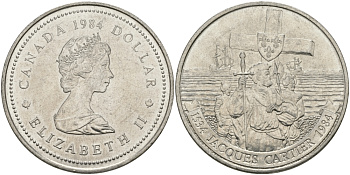 Канада 1 доллар 1984 Жак Картье KM 141 никель UNC 97-214