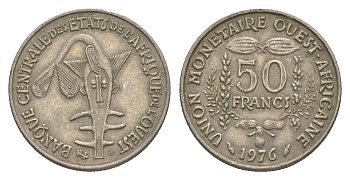 Западная Африка (BCEAO) 50 франков 1976 KM 6 медно-никель 4514-1011