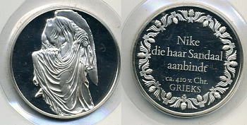 Нидерланды медаль ND Ника, 51,8 грамм серебро PROOF 00-00