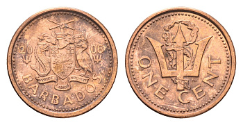 Барбадос 1 цент 2006 KM 10a цинк плакированный медью 4664-646
