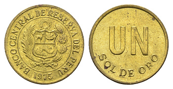 Перу 1 соль 1975 KM 266.1 латунь UNC 4664-455