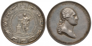 Саксония медаль 1807 Фридрих Август I, знаки зодиака, 40,7 мм, 27,78 гр Merseb 2428 серебро UNC 10-020-40