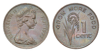 Фиджи 1 цент 1977 ФАО KM 39 бронза UNC 4669-538