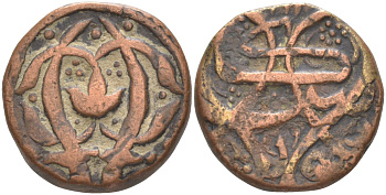 Афганистан 1 фалус АН1213 Kabul mint, Shah Zaman (AH1207-1216) (1793-1801), вес 10.37 гр. KM B53 (A53) медь 4112-721