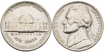 США 5 ЦЕНТОВ 1986 D, ДЖЕФФЕРСОН KM А192 медно-никель 4546-1213