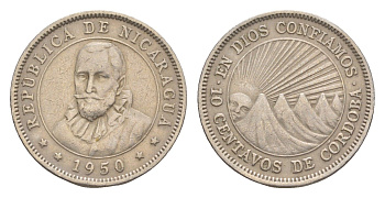 Никарагуа 10 сентаво 1950 KM 17.1 медно-никель 4640-969