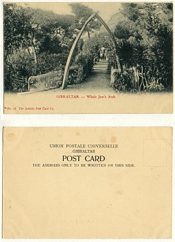 ГИБРАЛТАР ОТКРЫТКА, ПОЧТОВАЯ КАРТОЧКА, АРКА КИТОВЫХ ЧЕЛЮСТЕЙ до 1917 153-1-12