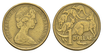 Австралия 1 доллар 1984 Елизавета II (1952-2022), кенгуру KM 77 алюминиевая бронза 4652-214