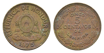 Гондурас 5 сентаво 1975 KM 72.2a латунь 4664-633