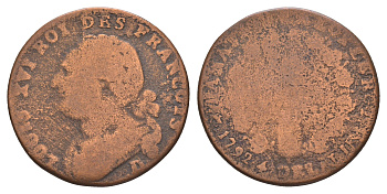 Франция 12 денье 1792 D, Людовик XVI (1774-1792) KM 600 бронза 4657-923