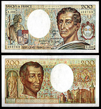 Франция 200 франков 1985 Pick 155 a бумага 7198-11-2-1