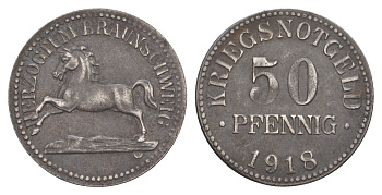 Брауншвейг 50 пфеннигов 1918 Funck 56.3, Men05 3454.4, Men18 4388.4 железо 4584-351