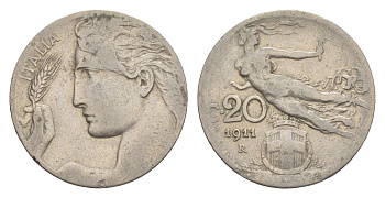 Италия 20 чентезимо 1911 KM 44 никель 4643-318