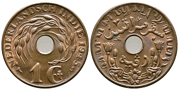 Нидерландская Восточная Индия 1 цент 1945 S KM 317 бронза UNC 4610-757