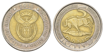 ЮАР 5 рандов 2010 KM 499 биметалл 4626-857