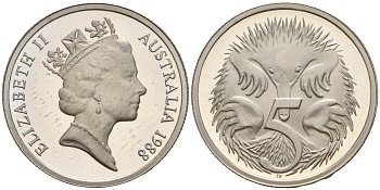 Австралия 5 центов 1988 KM 80 медно-никель PROOF 3711-1742