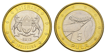 Ботсвана 5 пул 2013 KM 37 биметалл UNC 4546-1025