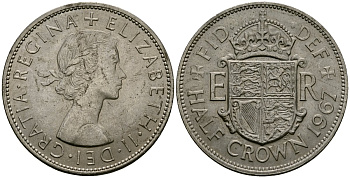 Великобритания 1/2 кроны 1967 Елизавета II (1952-2022) KM 907, Spink 4145 медно-никель 4125-615