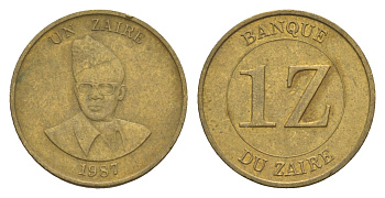 Заир 1 заир 1987 KM 13 латунь 4655-731