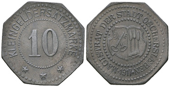 Ошерслебен (Пруссия, Саксония) 10 пфеннингов 1917 Funck 412.2, Men05 19985.2, Men18 25071.2 цинк 4169-1255