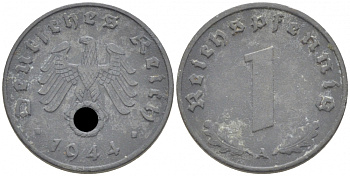 Германия 1 рейхспфенниг 1944 A KM 97 цинк 4396-1148