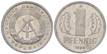 ГДР 1 пфенниг 1983 А KM 8.2 алюминий 4623-442
