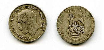 Великобритания 1 шиллинг 1922 Георг V (1910-1936) KM 816a, Spink 4023 серебро 29-856