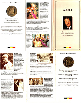 Бельгия медаль в честь вступления Альберта II на трон 1993 в оригинальном буклете 8-2-05-64