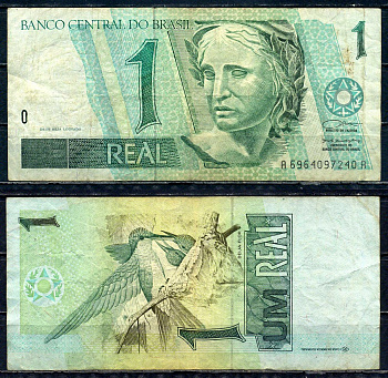 Бразилия 1 реал ND (1994-1997) Pick 243 d бумага 6317-42-4-2