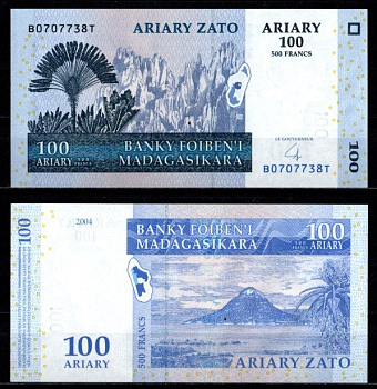 Мадагаскар 100 ариари 2004 Pick 86 b бумага UNC (пресс) 7214-50-1-2