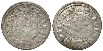 Силезия, Мюнстерберг, Олесница грошен (3 крейцера) 1612 Карл II серебро 413-1013