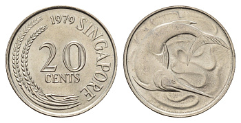 Сингапур 20 центов 1979 KM 4 медно-никель UNC 3999-112