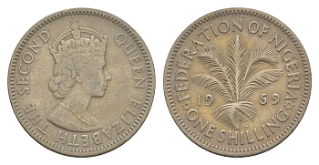 Нигерия 1 шиллинг 1959 KM 5 медно-никель 4642-113