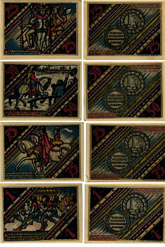 ПАДЕБОРН НАБОР ИЗ 4 БАНКНОТ (25, 50, 75 ПФЕННИГОВ, 1 МАРКА) 1921 10 НОЯБРЯ 1921, НОТГЕЛЬД, ЗЕМЛЯ СЕВЕРНЫЙ РЕЙН-ВЕСТФАЛИЯ Keller 1043.3 бумага 6318-12-3-1